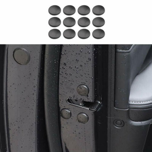 12For for Hyundai Sonata 2020-2023 Black PVC Car Door Screw Cap Protector Cover Trim
