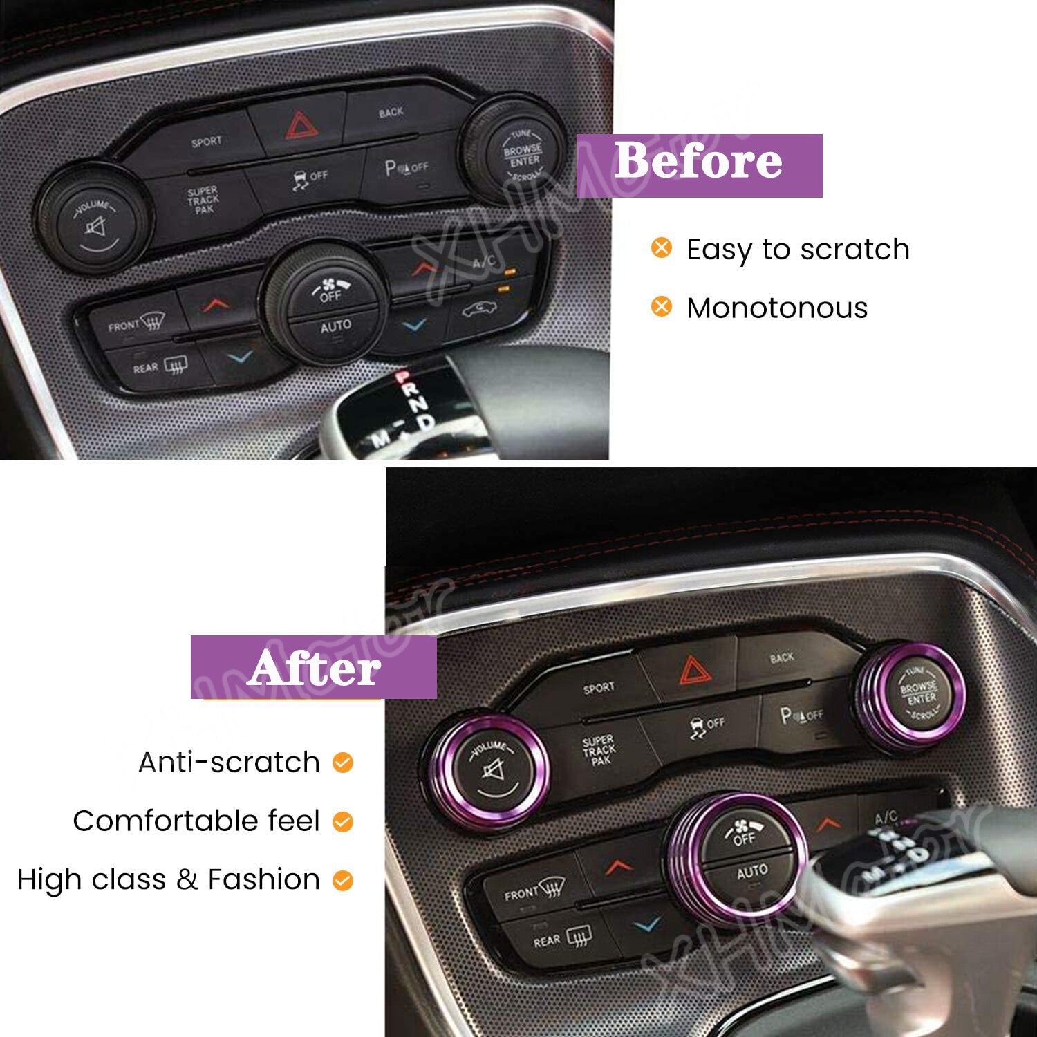 Purple Air Conditioner Switch CD Button Knob for Dodge for Challenger for Chrysler 15+