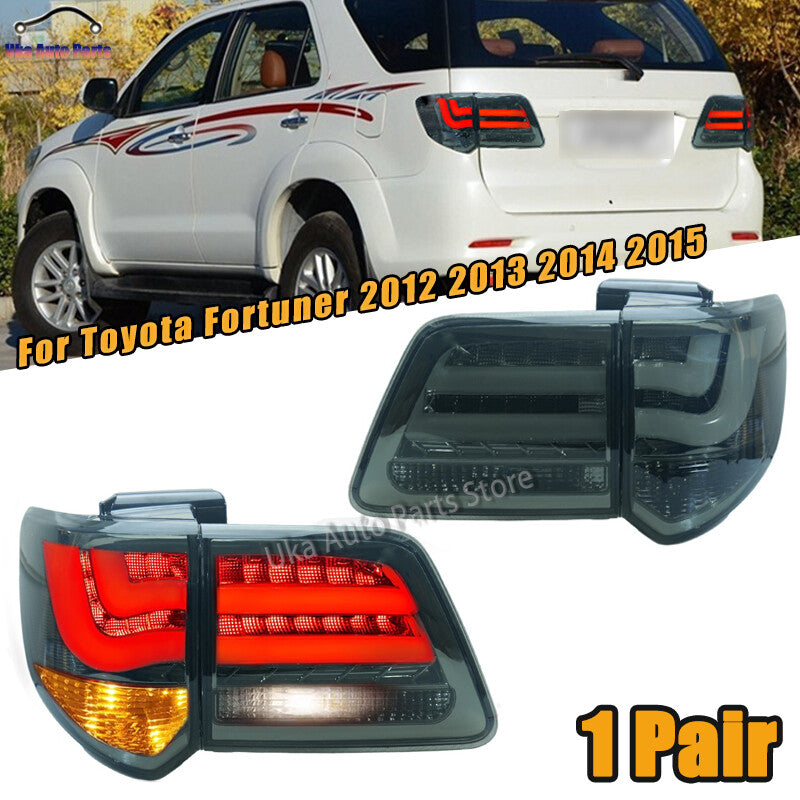 Left Right LED Tail Light Rear Brake Lamp Smoked for Toyota Fortuner 2012-2015