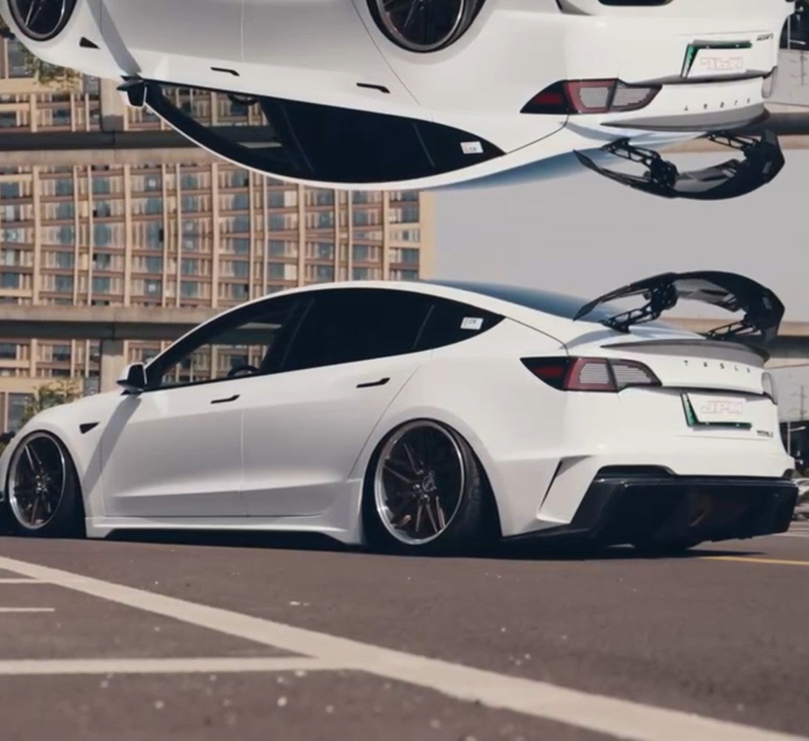 New Automatic Adjustable Tail Real Carbon Fiber Spoiler Wing for Tesla for Model S