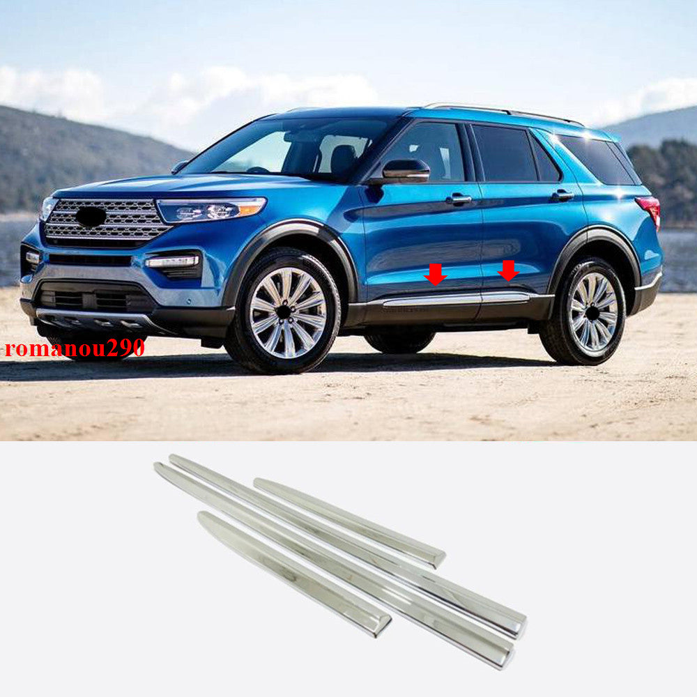 for Ford Explorer 2020-2023 Side Skirt Door Moulding Plate Chrome Cover Trim ABS
