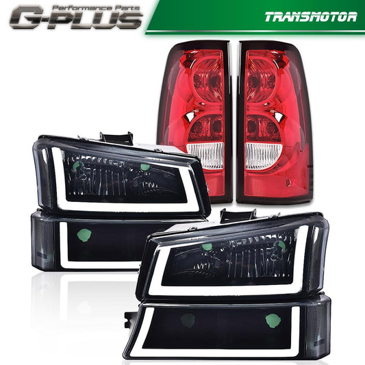 Suitable for 03-06 Silverado chrome housing with LED DRL cornering headlights + taillights