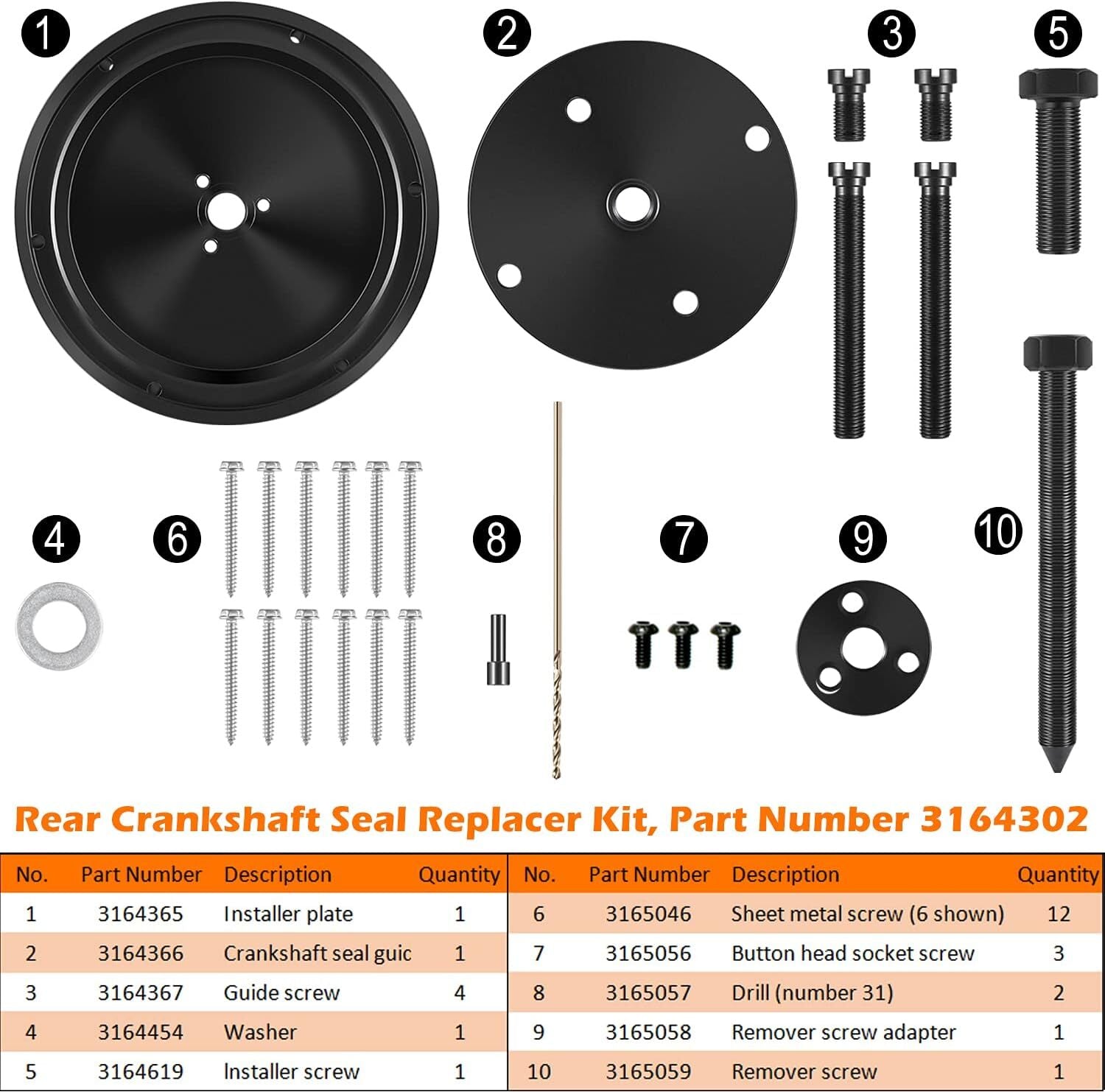 3164302 Crankshaft Rear Oil Seal Remover Installer Tool for ISM L10 L10G