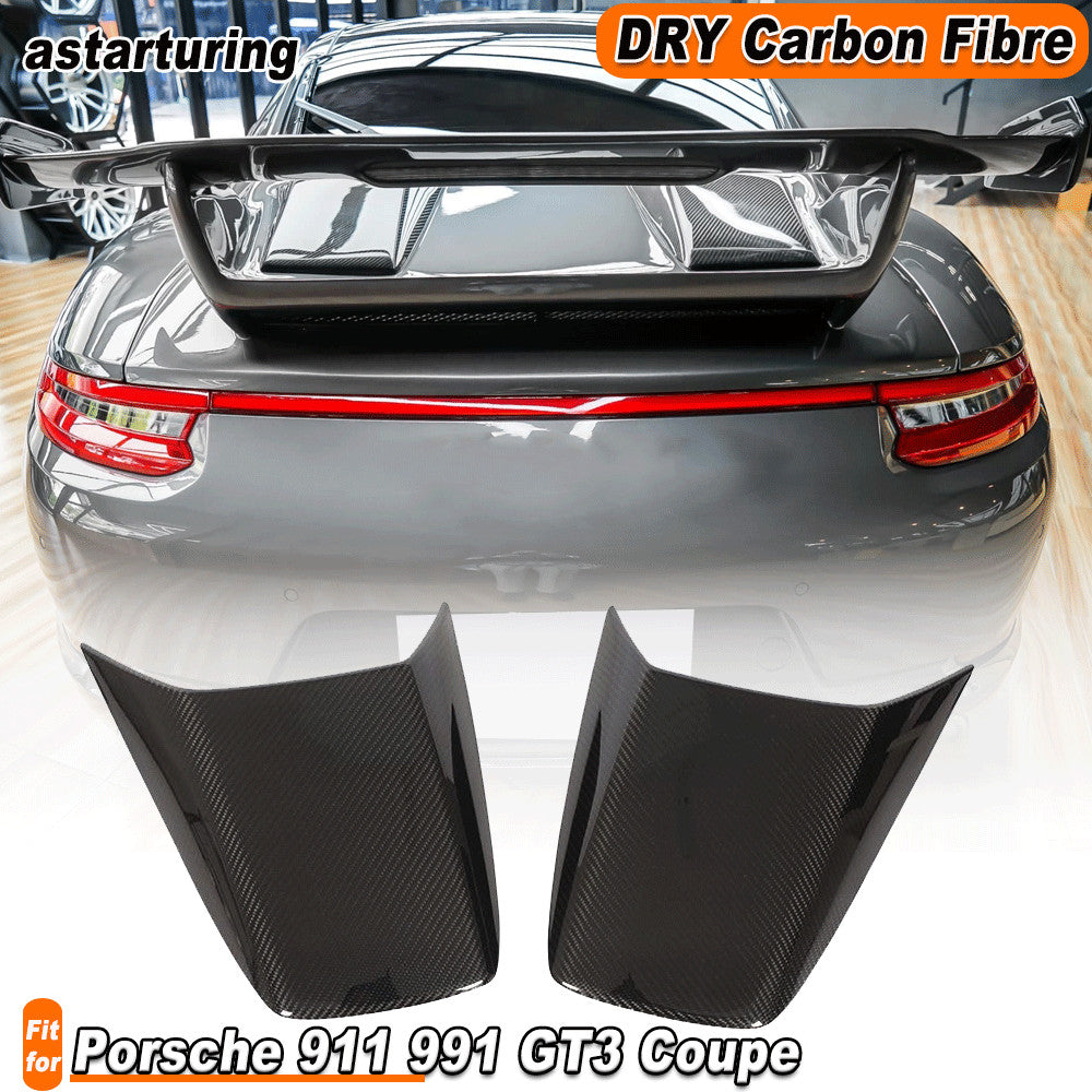 2PCS DRY Carbon Rear Trunk Boot Vents Cover Trims for Porsche 911 991 GT3 Coupe