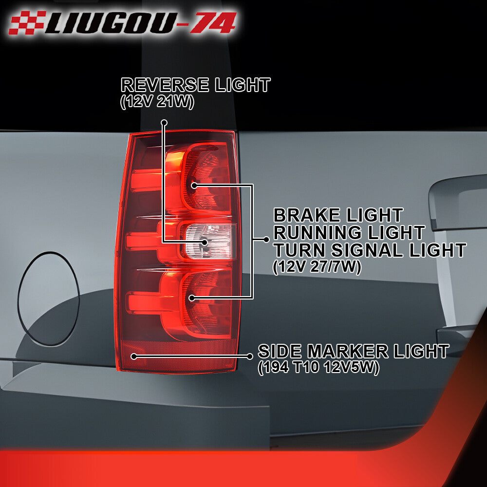 Taillights suitable for 07-14 for Chevrolet Tahoe Suburban 1500 with bulb driver side