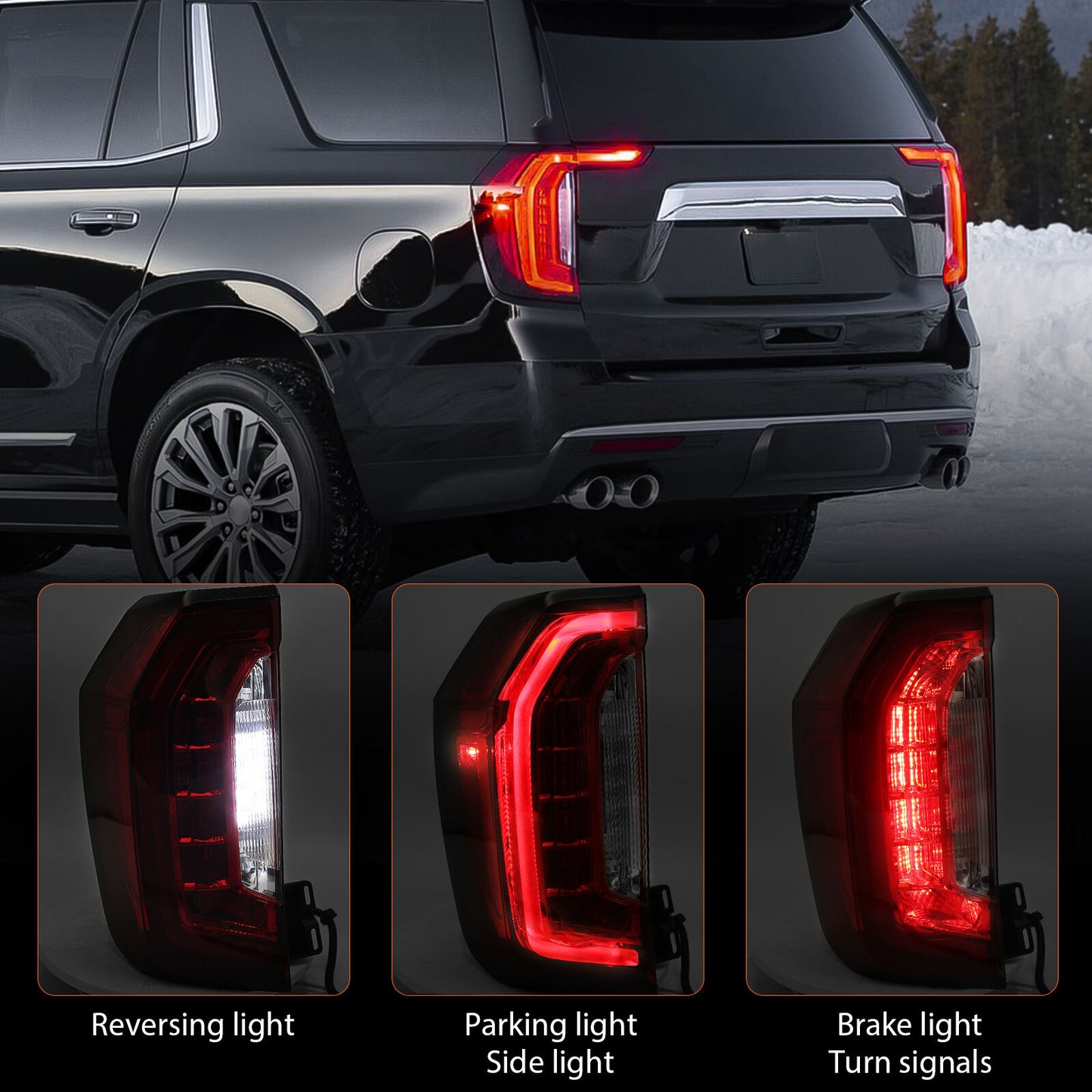 Suitable for 2021-2024 for GMC for Yukon / for Yukon XL Full LED Taillight Exterior Driver Left