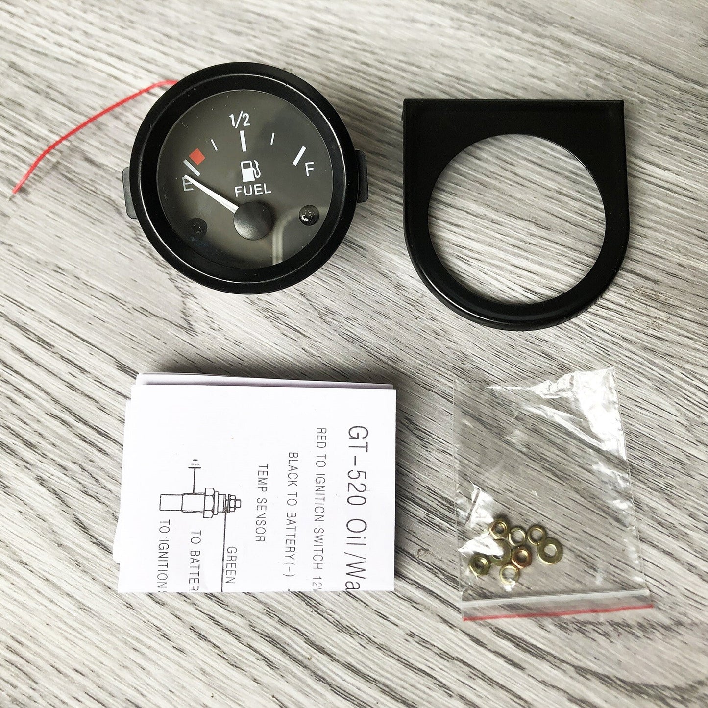 2 52mm Fuel Level Gauge E-1/2-F Pointer Fuel Meter 240-33 ohm 12V Universal