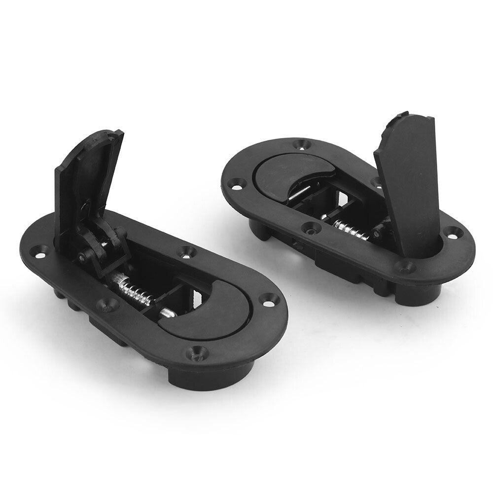 Black Racing Car Bonnet Plus Flush Mount Hood Latch Steel Pin Locking Kit