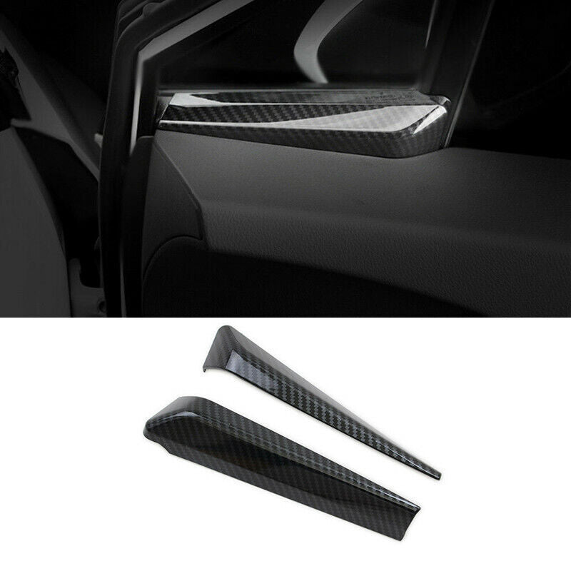 For C-HR CHR 2016-2022 Carbon Fiber 2PCS Door Window A Pillar Post Cover Trim