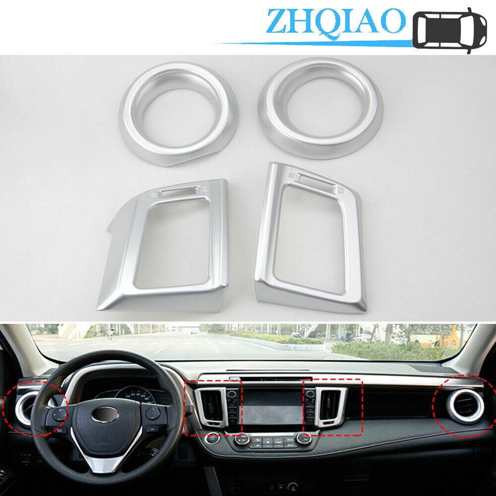 Matte Front Dashboard Air Vent Outlet Frame Cover Trim Fits for Toyota RAV4 13-17