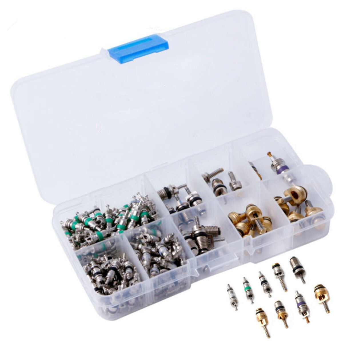 Automotive Air Conditioning Valve Core Car Accessories Kit 134 Pcs Copper/Brass