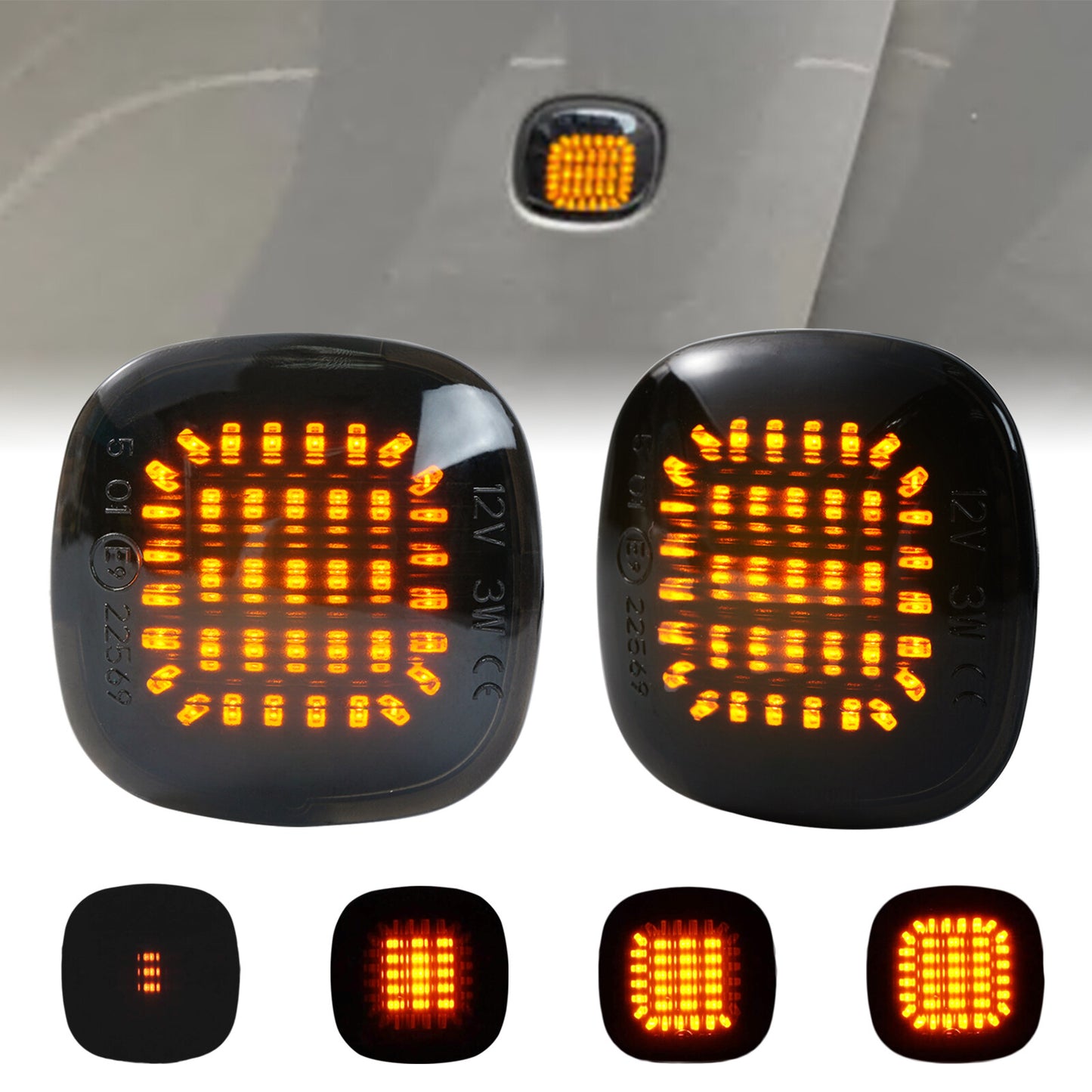 Dynamic Flowing Side Marker Indicator Lamp Parts for Audi for A4 S4 B5 1996-2000 DOT