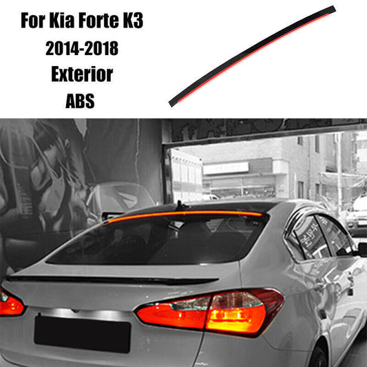 for Kia Forte K3 14-2018 ABS Piano Black LED Roof Spoiler Tail Lip Wing Bar Trim