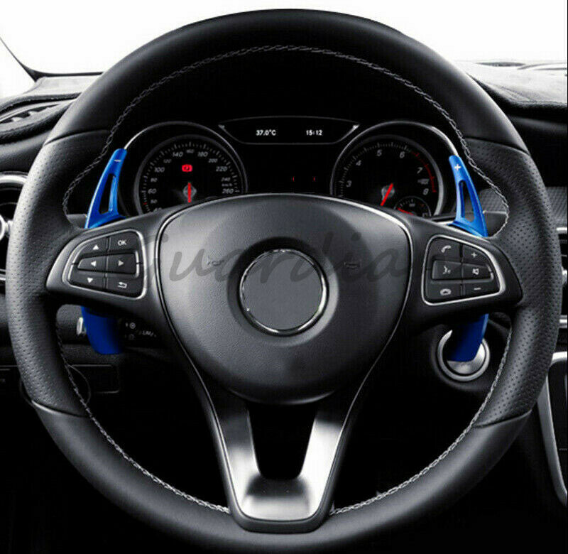 2PCS Blue Steering Wheel Paddle Extension Shifter for Benz C180L CLA GLE C200L