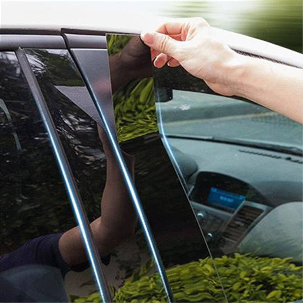 for Kia Carnival 2022-24 Piano Black Pillar Posts Door Window Molding Strip Trim