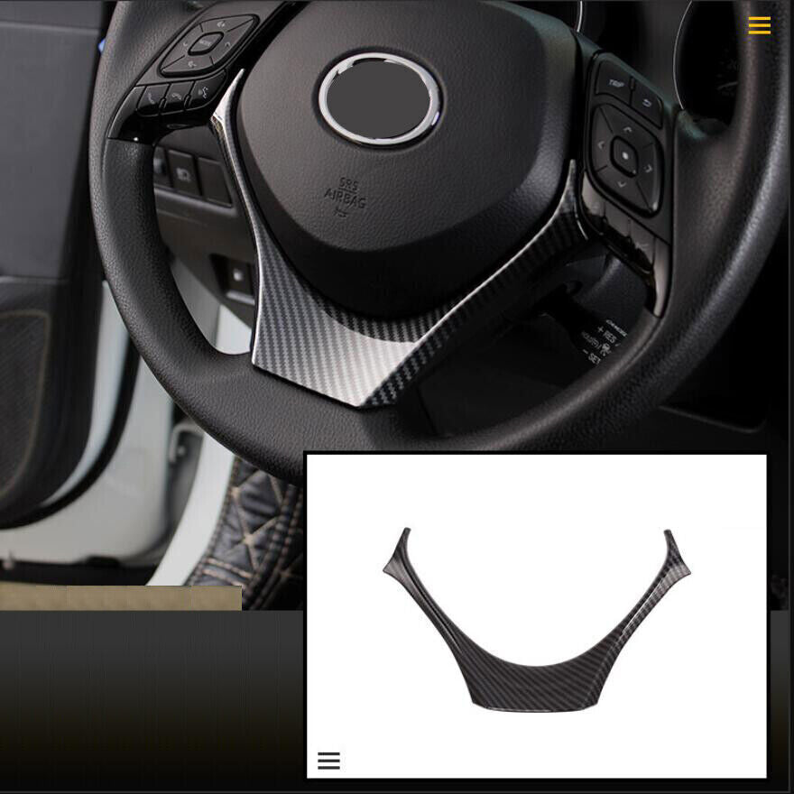 for Toyota CHR C-HR 18-22 Carbon Fiber Style Steering Wheel U TYPE Cover Trim 1X