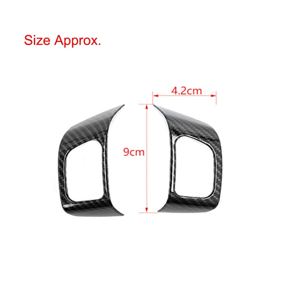 2¡Á Carbon Fiber ABS Steering Wheel Button Cover Trim for Jeep Liberty 1999-2007
