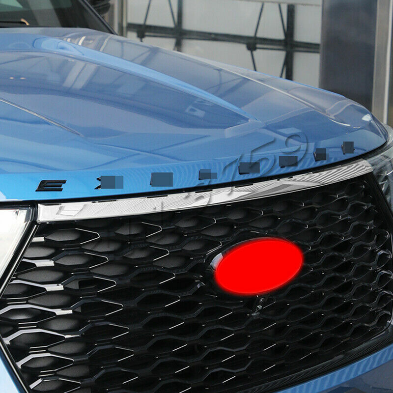for Ford Explorer 2020-2022 ABS Car Chrome Hood Bonnet Grille Molding Cover Trim