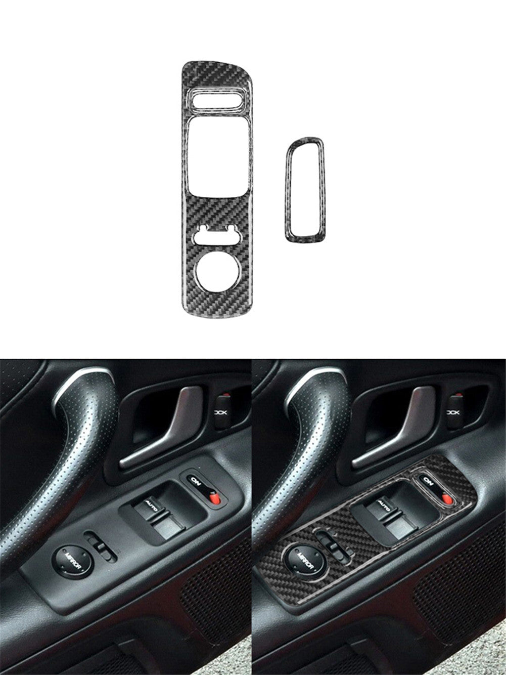 Carbon fiber interior door panel trim for Honda S2000 2004 - 2009