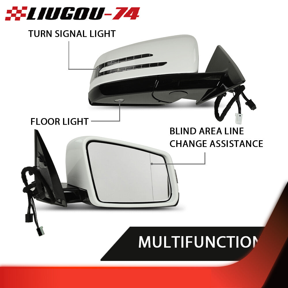 The white mirrored side for the right passenger side is suitable for Mercedes-Benz E350, E400, and E550 coupes. (10-17)
