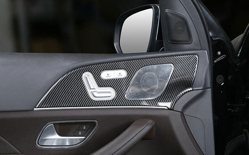 for Mercedes-Benz GLE 2020-2023 Carbon Fiber Look Interior Door Panel Cover Trim