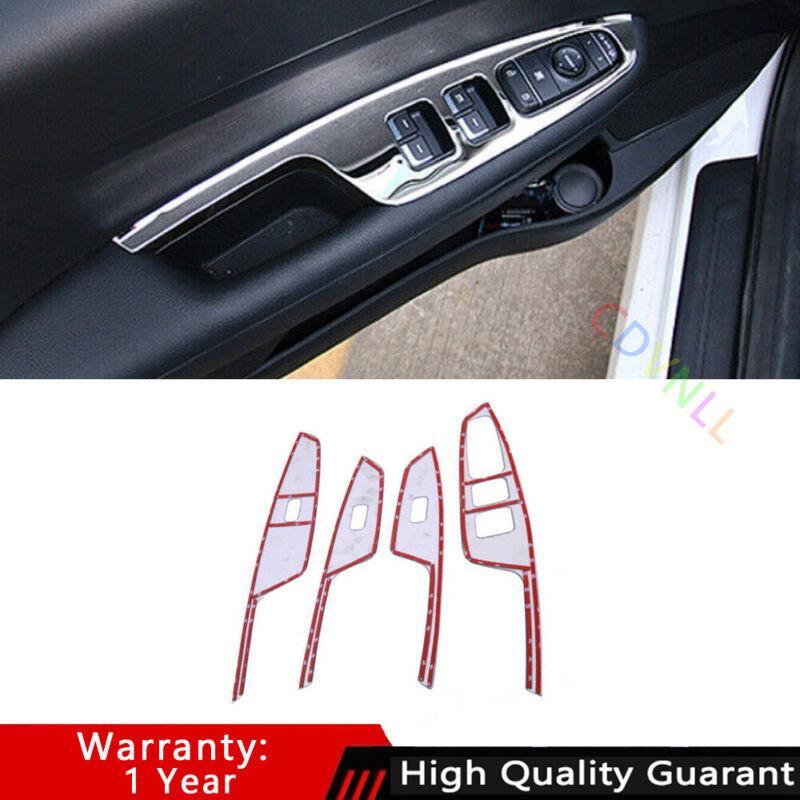 for Kia K5 Optima Pro 2016-20 Silver Steel Glass Window Lifting Lock Panel Trim