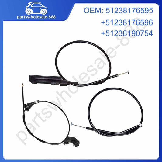 3 PCS Front Engine Bowden Cable Hood for BMW 525i 528i 530i 540i M5