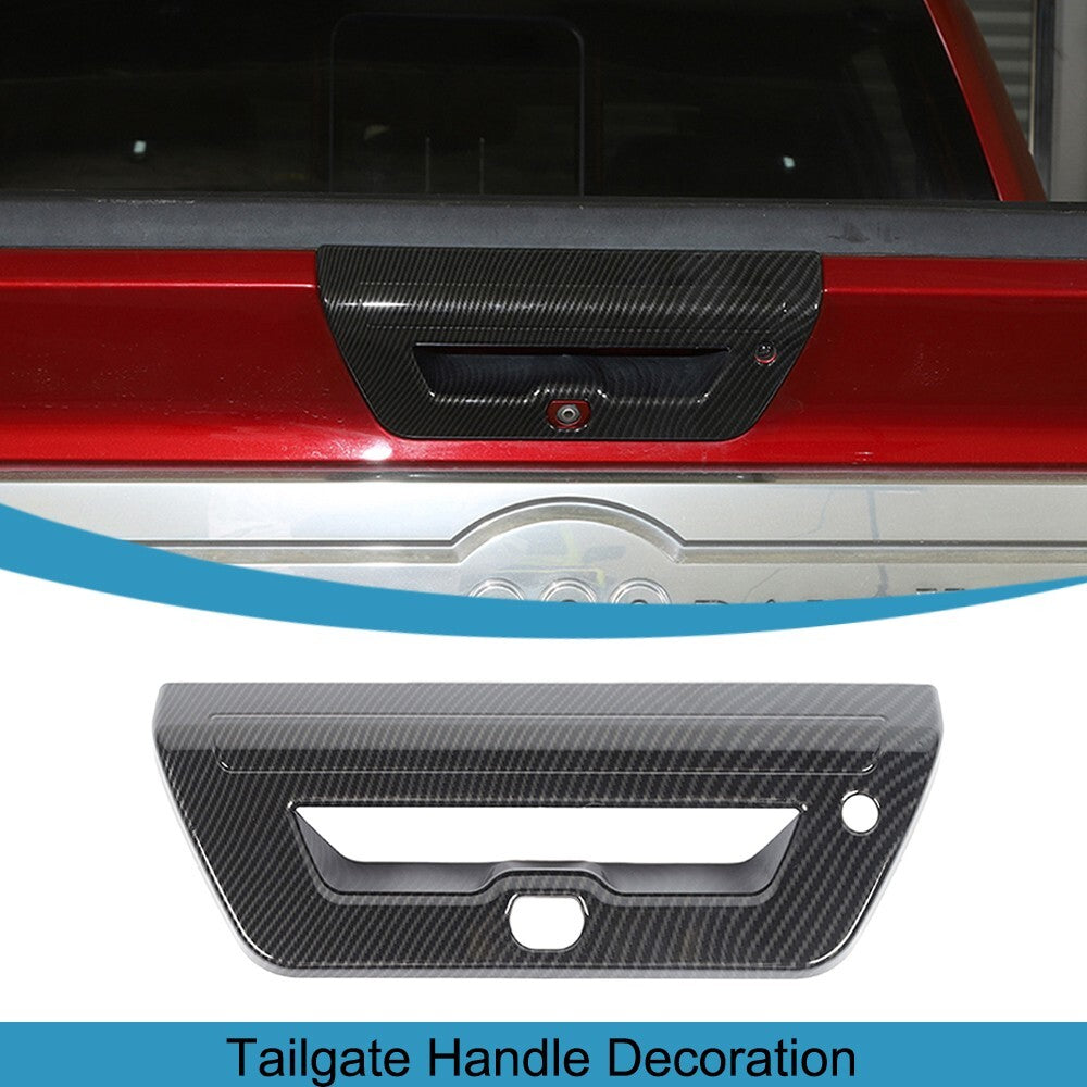 Carbon Fiber Tailgate Door Handle Cover Trim Decor Bezel for Ford F150 2015-2020