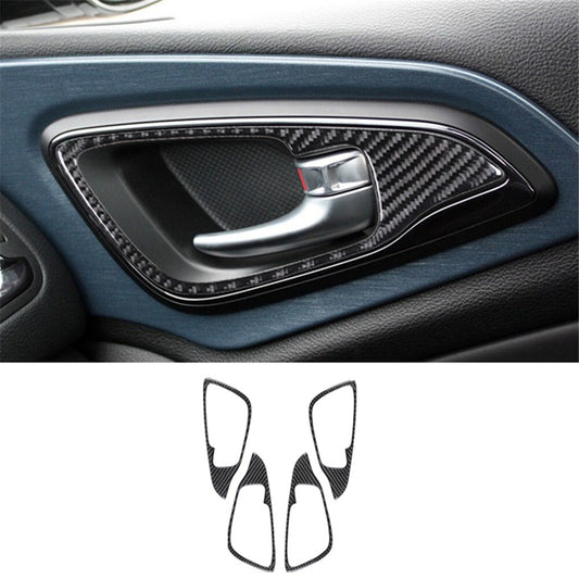 4PCS Carbon Fiber Door Handle Frame Cover Trim for Chrysler 200 2015-2017 Type B