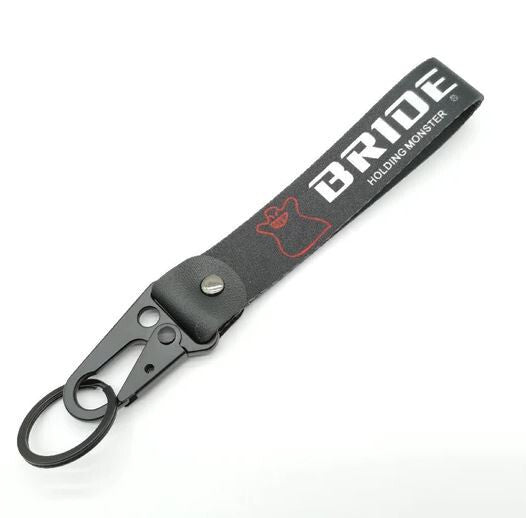 Carbon fiber black and red car keychain/key ring with horseshoe buckle suitable for Audi A1