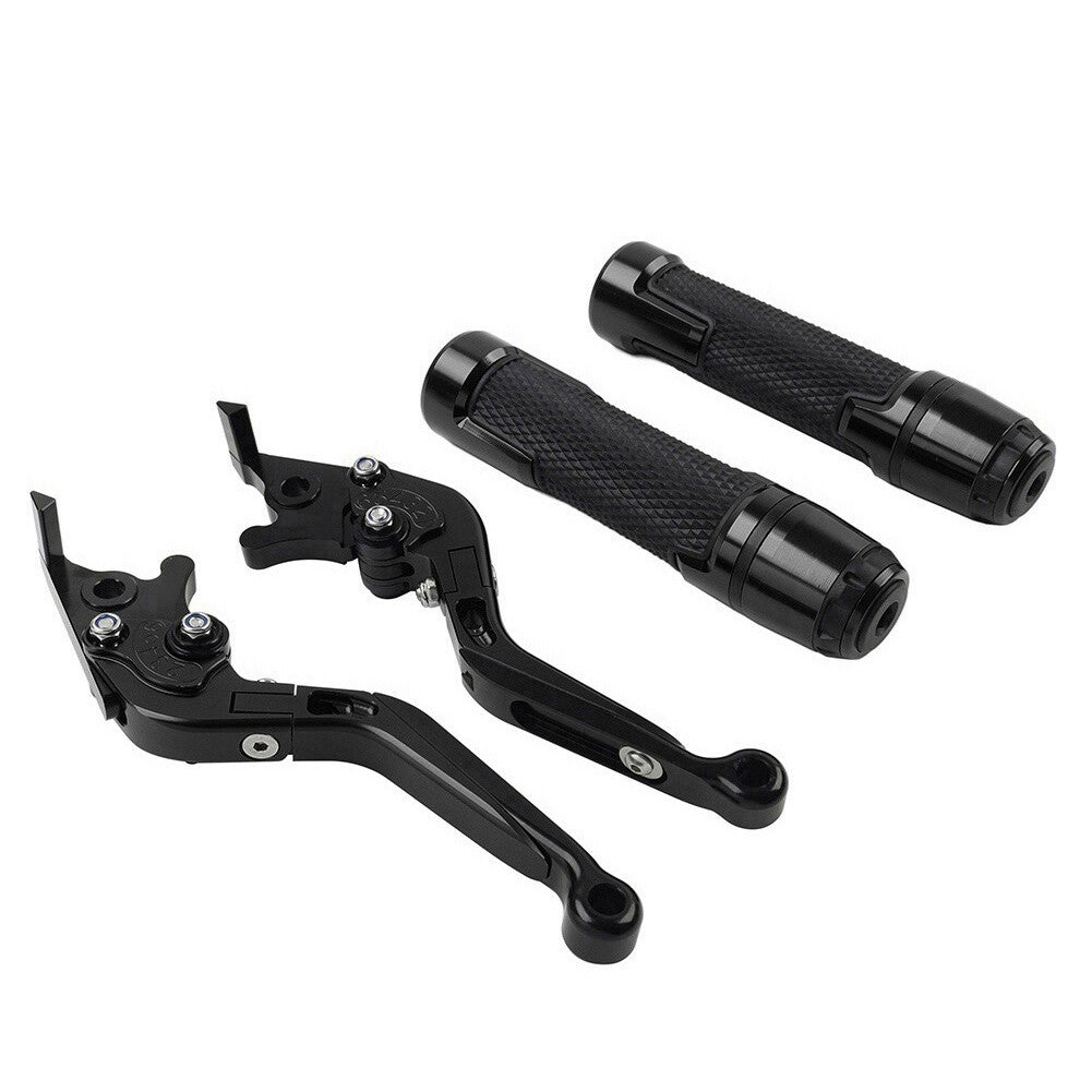 Fold Extendable Brake Clutch Lever Handlebar Grips Set Fit for Kawasaki ZX10R/RR