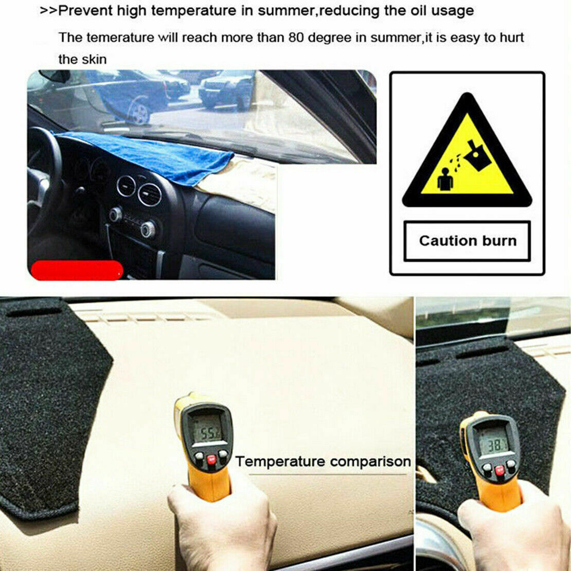 1X Inner Dashboard Dash Mat Non-slip DashMat Sun Shade Pad for Lexus UX 2019-24