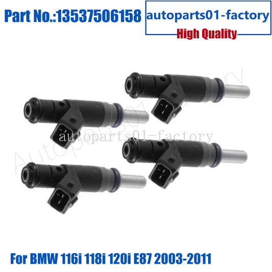 4PCS 13537506158 Fuel Injectors for BMW 3 Series 116i 118i 120i E87 2003-2011