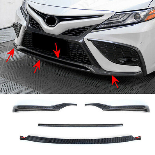 for Toyota for Camry 2021-2023 carbon fiber Front Bumper Lip Splitter Moulding Cover