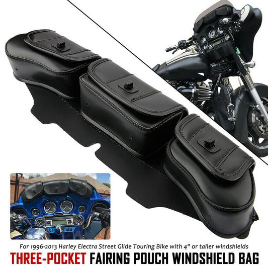 3-Pack Windshield Batwing Rectifier Bag for Harley Davidson Touring 96-2013