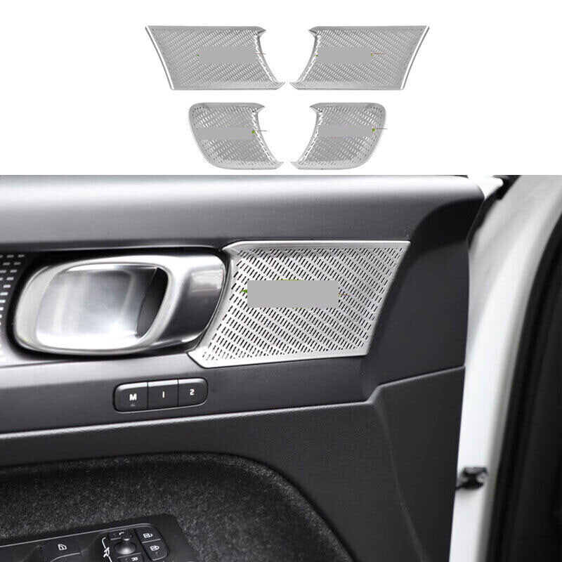for Volvo XC40 2019-22 Silver Titanium Inner Door Speaker Tweeter Cover Trim 4x