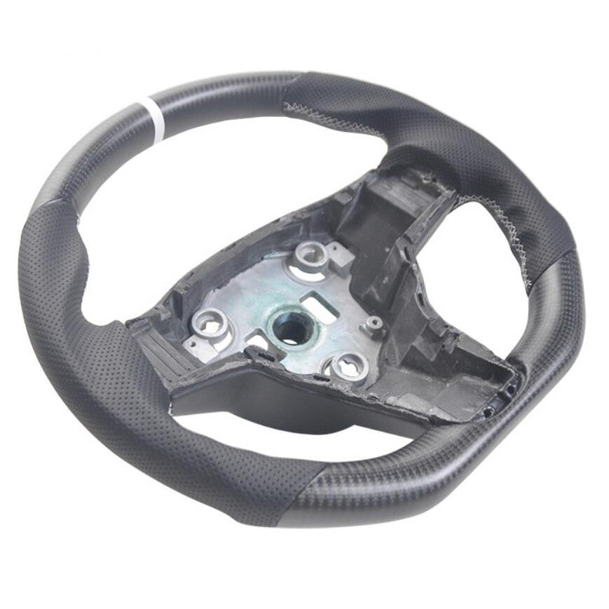 for Tesla Model 3 for Model Y No heated Real Carbon Fiber Matte Flat Steering Wheel
