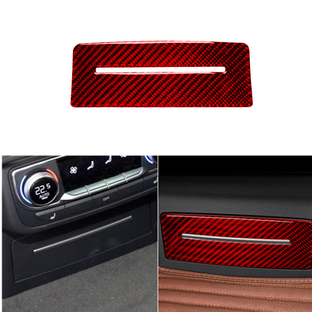 Red Rear Cigarette Lighter Panel Trim Interior Carbon Fiber for Audi Q7 2016-19