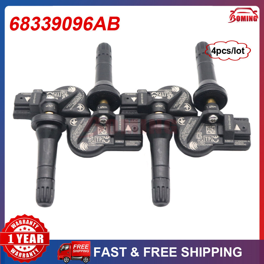 TPMS Tire Pressure Sensor Sensors For 2021-2022 for Jeep 433MHz 68339096AB 4PCS