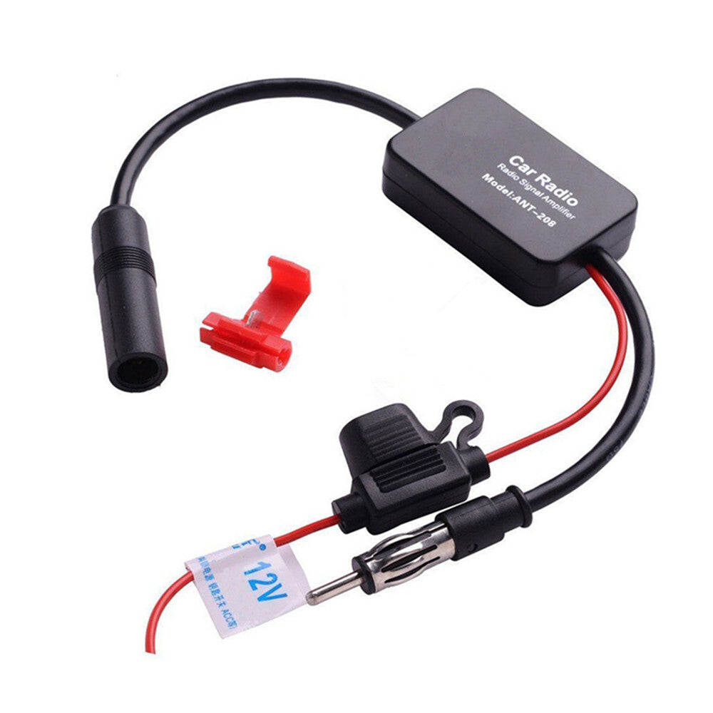 Car Truck Radio Antenna FM AM Signal Inline AMP Booster Amplifier 12V ANT-208