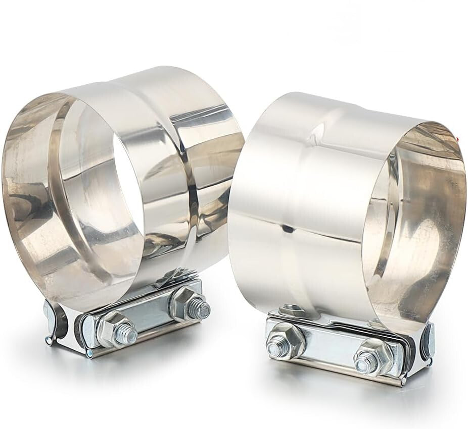 5-inch exhaust clamp hose, 2-turn connector with exhaust clamp, 304 stainless steel.