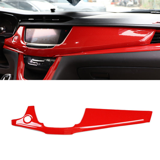 for Cadillac XT5 2017-24 Red Carbon Fiber Inner Central Console Strip Cover Trim