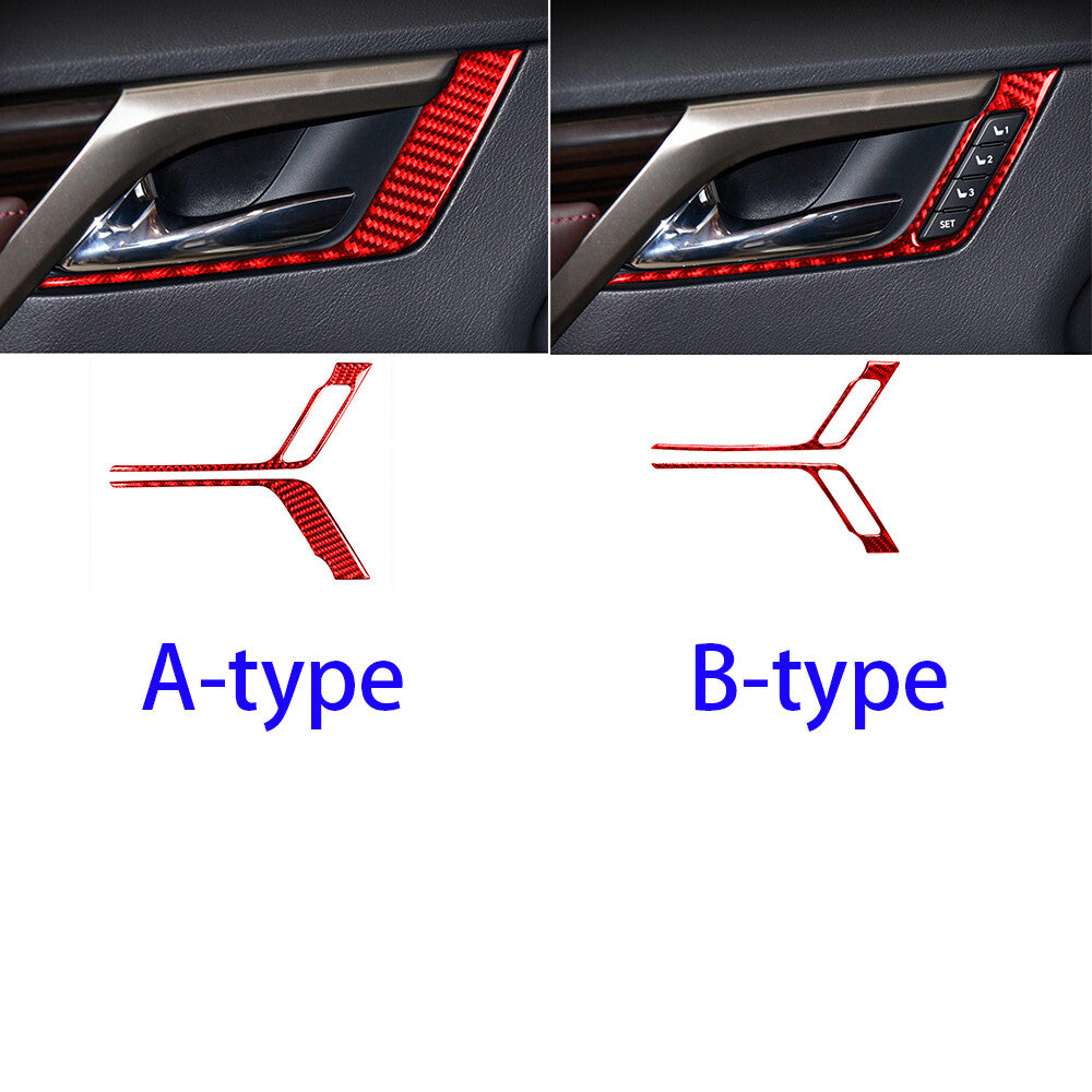 Red Carbon Fiber Front Door Handle Cover for Lexus RX300 270 200T 450H 2016-2019