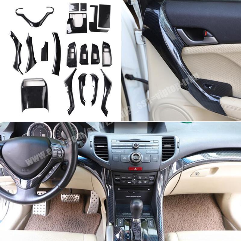Carbon Fiber ABS Interior Full Set Decor Trim Panel Cover for Acura TSX 2009-14