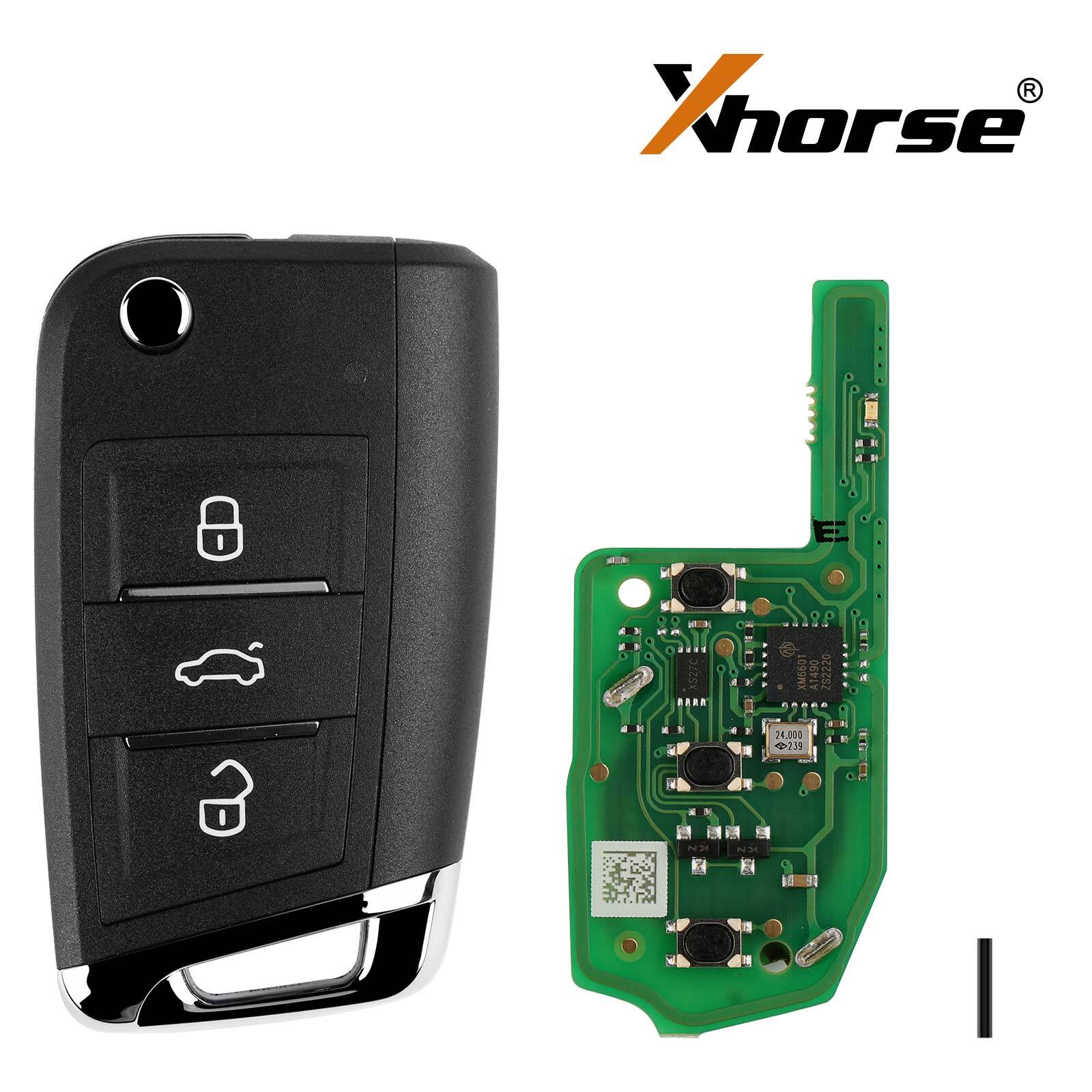 5x Universal Super Remote Flip Key 3 Button XEMQB1EN Fit for VW MQB Style