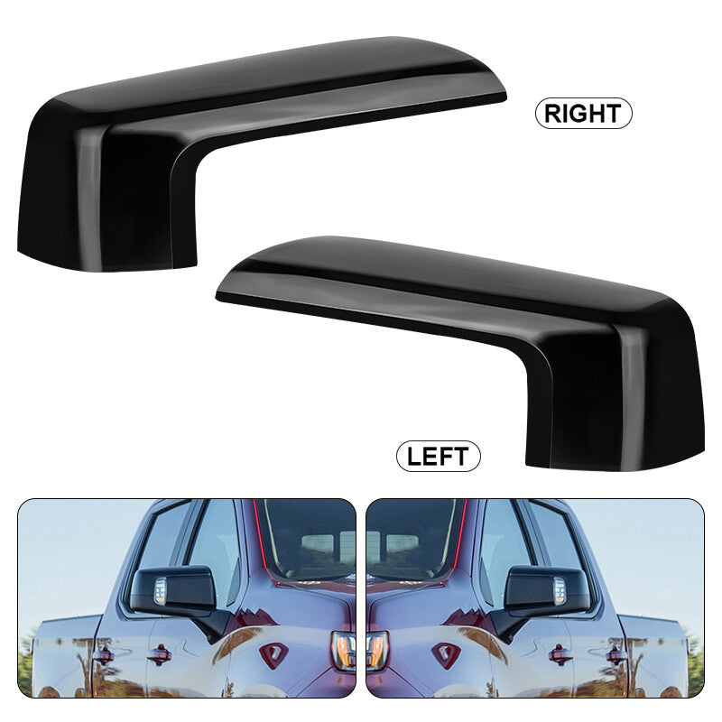 Gloss Black Replacement Mirror Cap Cover Set Fits 2019-2022 for Chevy Silverado 1500