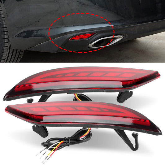 2PCS LED Rear Bumper Reflector Brake Tail Light Lamp for Chevrolet Malibu 16-22