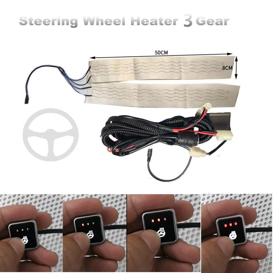 Winter Car Heated Steering Wheel Pad Heating Kit With 3 Shift Switch Keep Warm