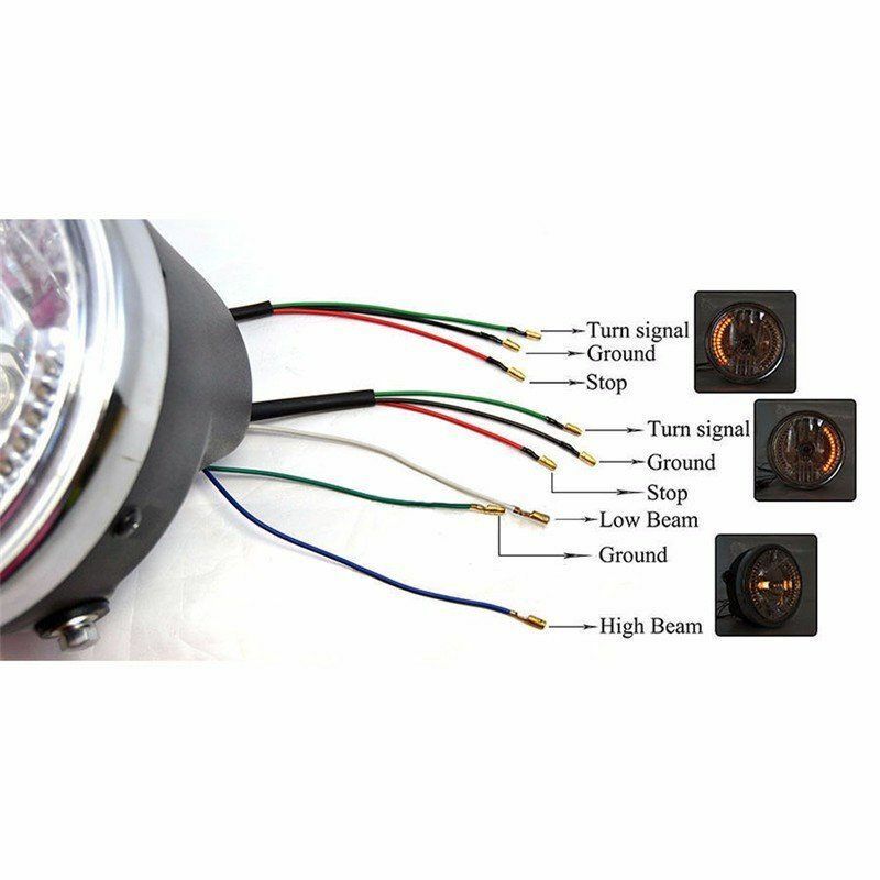 Front 6.5 Inch Motorcycle Headlight High/Low Beam Headlamp Universal Motorbike