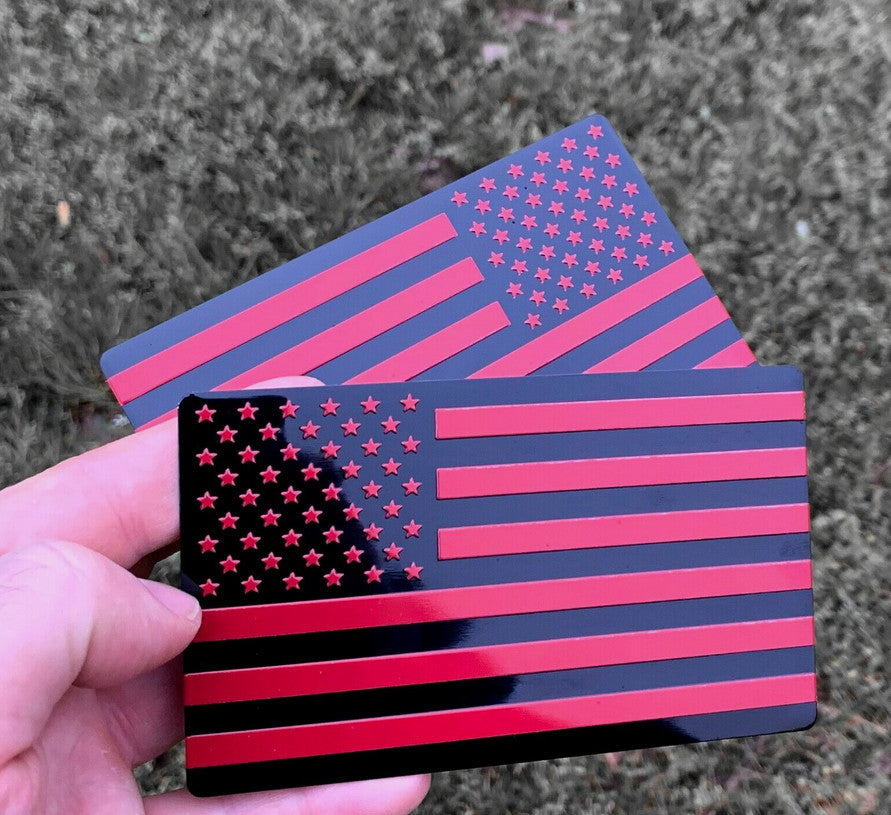 Car side fender rear trunk badge American flag red and black for Chevrolet 2-piece set